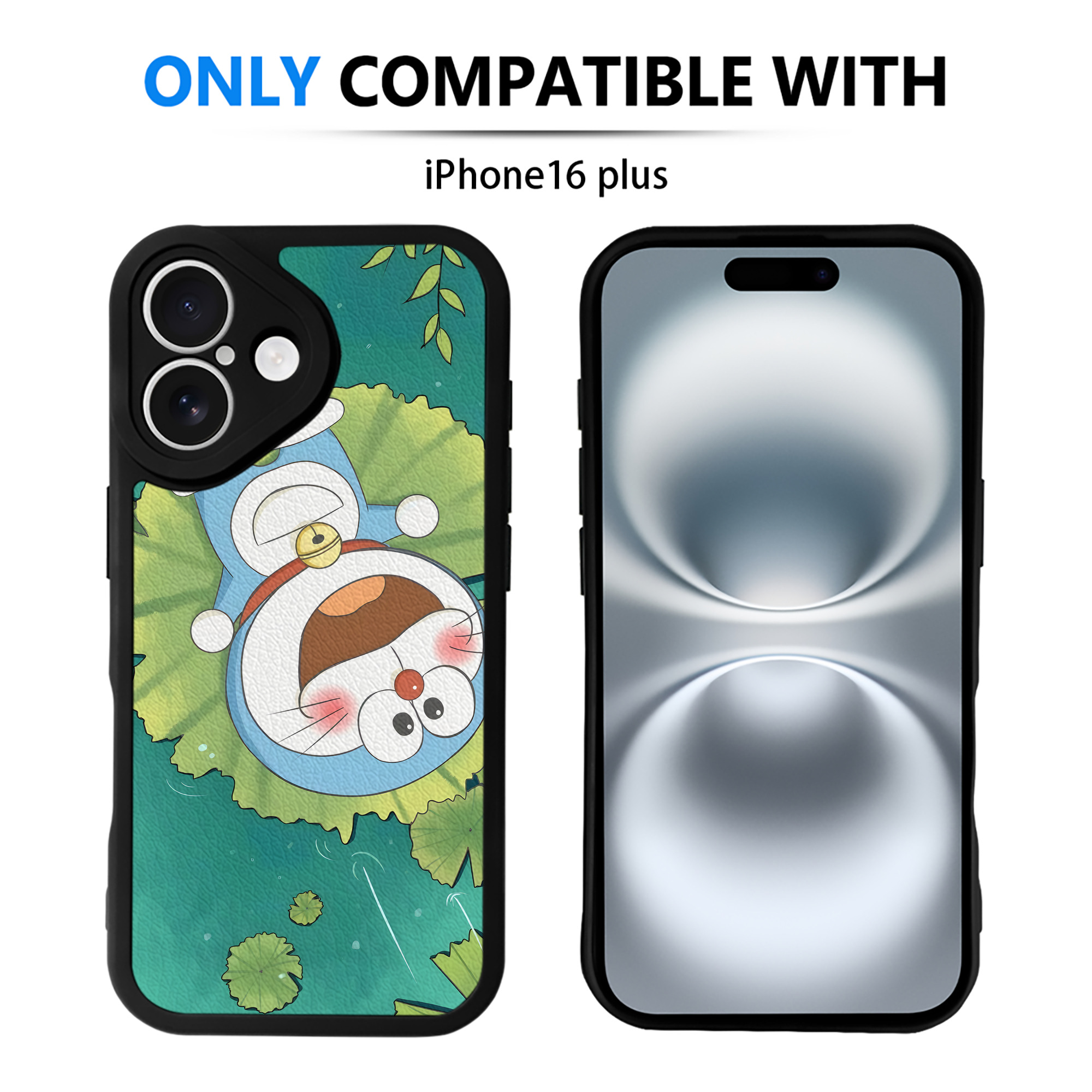 （画像用） ドラえもん Doraemon 【iPhone 16シリーズ対応】シリコンスマホケース（レザー調） 材質：シリコン